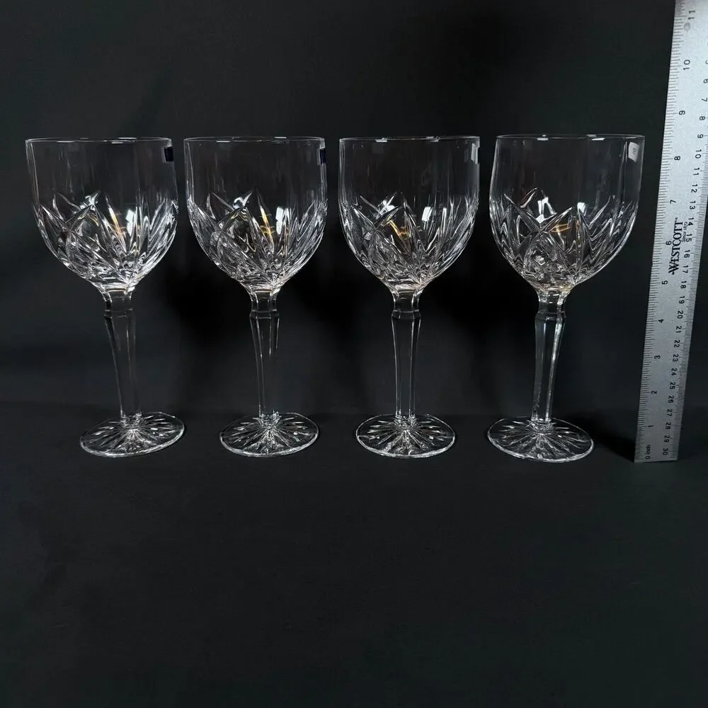 Lot of 4 Marquis by Waterford Crystal glass Goblets Wine Glasses Cut Pattern NEW